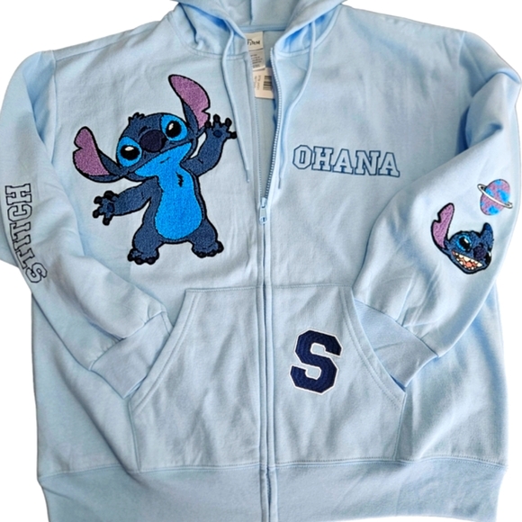 Disney's Stitch zip-up hoodie size L, Light blue. - Picture 2 of 8